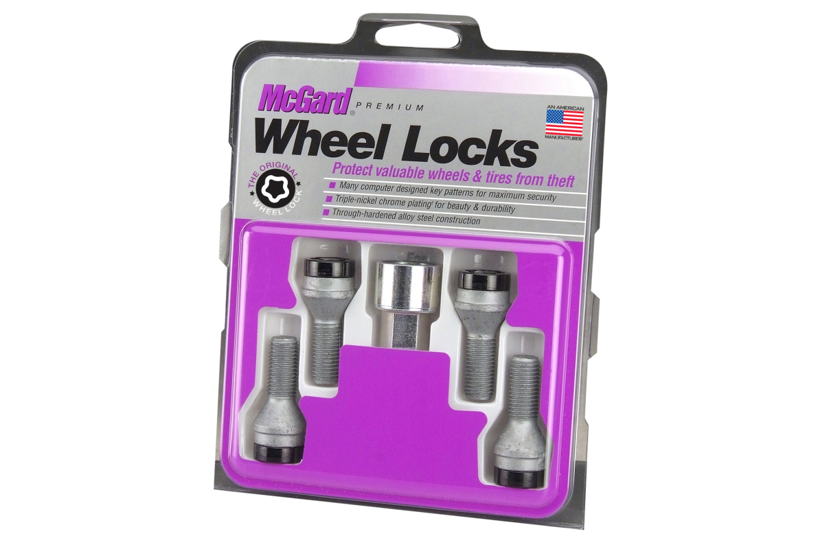 McGard Wheel Lock Bolt Set - 4pk. (Cone Seat - Black) M14X1.5 - 27305 ...